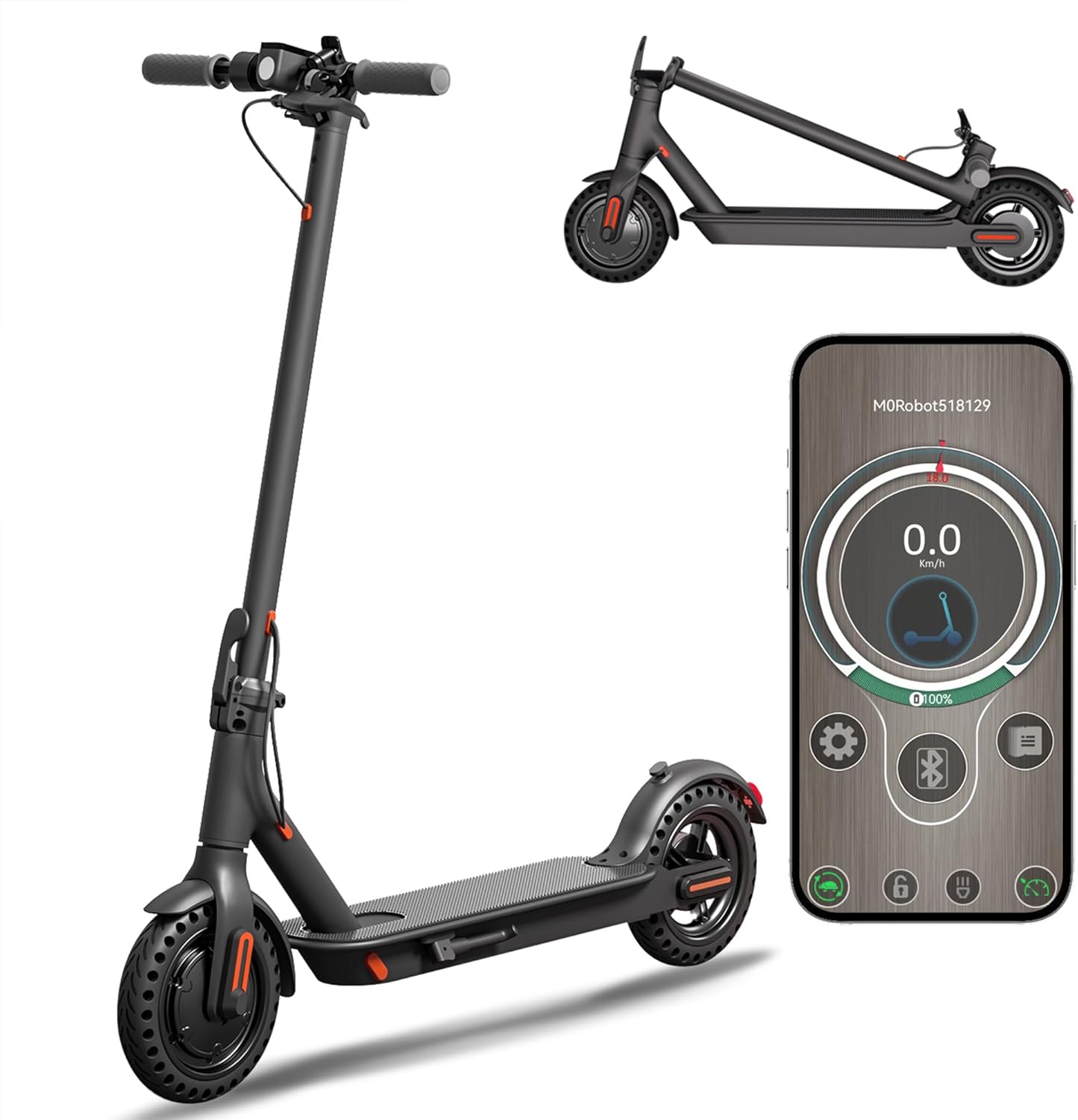 J3 Electric Scooter - Max 19-34 Miles Range, 8.5''/10'' Tires, 350-500W Motor, Max 20/28 MPH Speed，Portable Folding Commuting Scooter for Adults, Double Braking System and App Connectivity