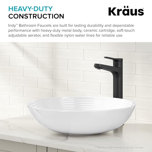 KRAUS Indy Single Handle One Hole Bathroom Sink Faucet in Chrome, KBF-1411CH