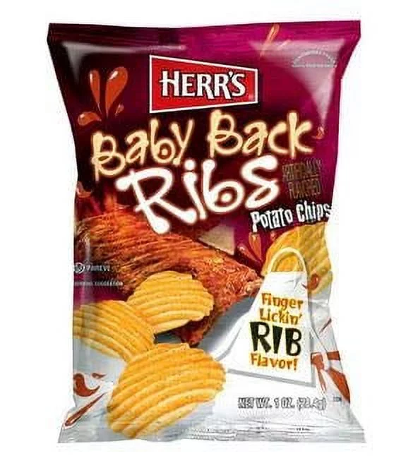Herr Foods Baby Back Rib Chips 1.5 oz Pack of 12