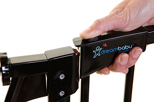 Dreambaby Chelsea Extra-Tall Auto-Close Security Baby Safety Gate-Black-with Extensions, Black, 28 - 42.5