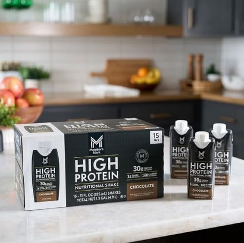 Member Mark 30g High Protein Nutritional Shake, Chocolate 11 fl. oz., 15 pk. Included FREE Pocket Tissue
