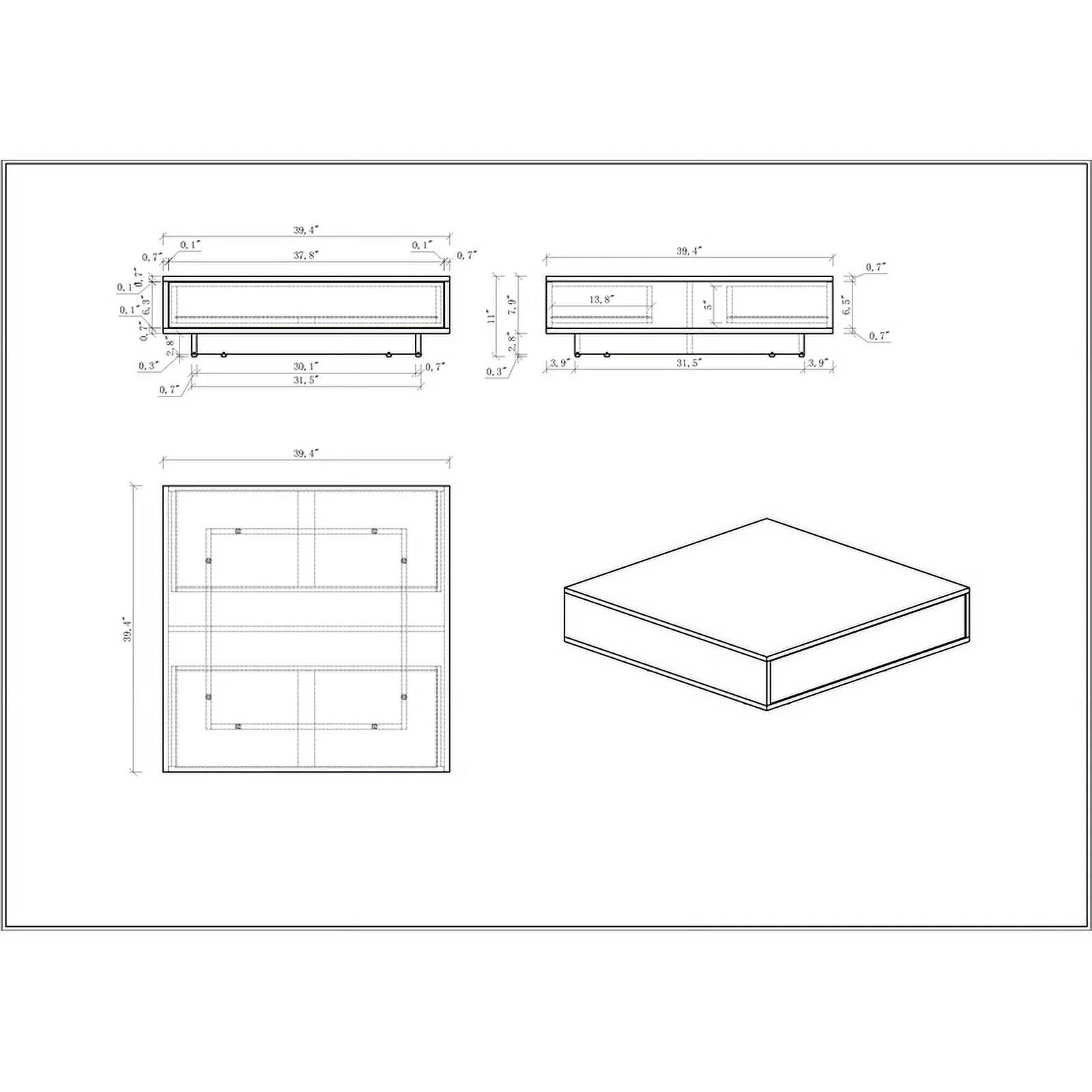 Home Square 2-Piece Set with Cocktail Table and Lamp Table in Walnut