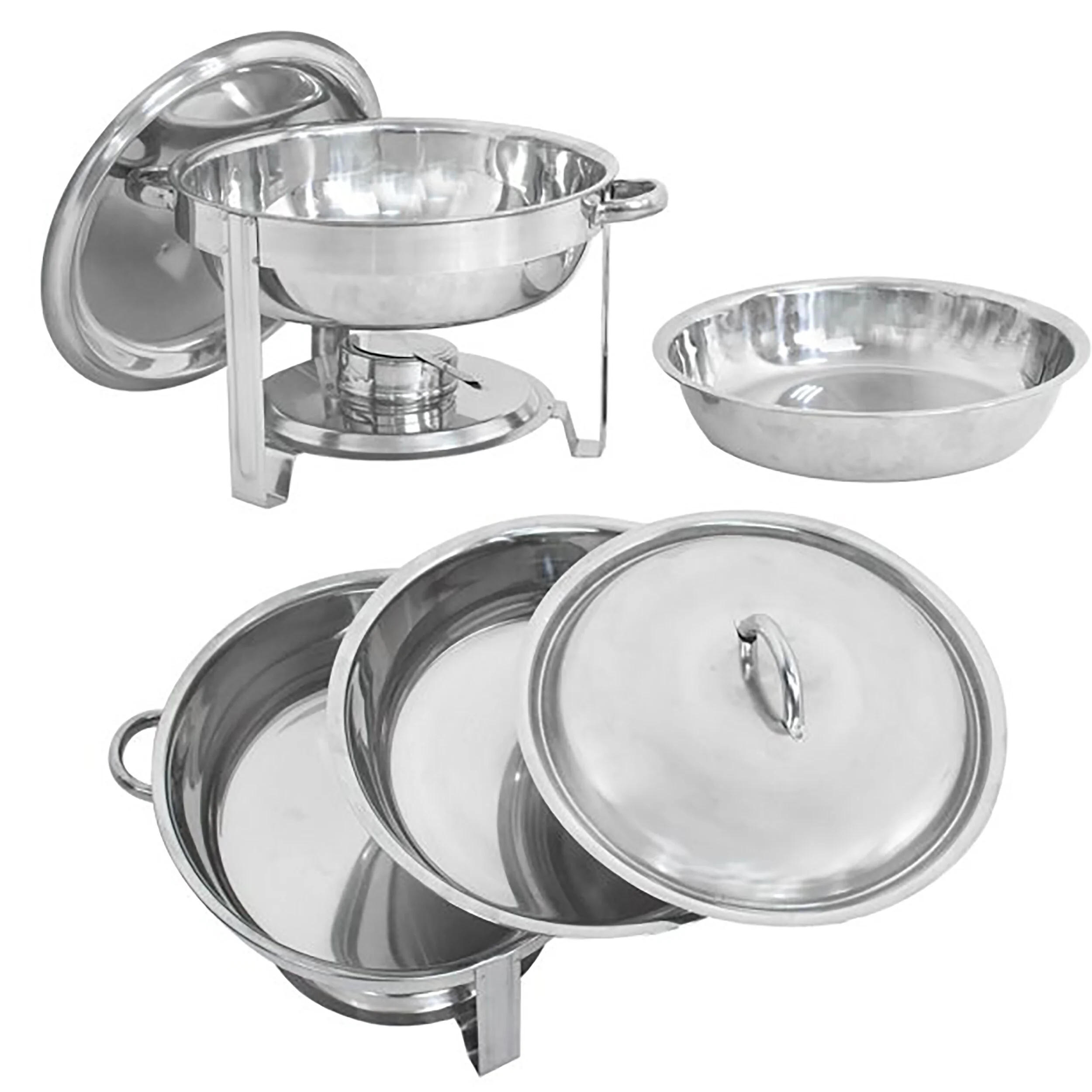 ZENY 2 Pack Chafing Dish Set, Buffet Catering, Stainless Steel Food Warmer, Round