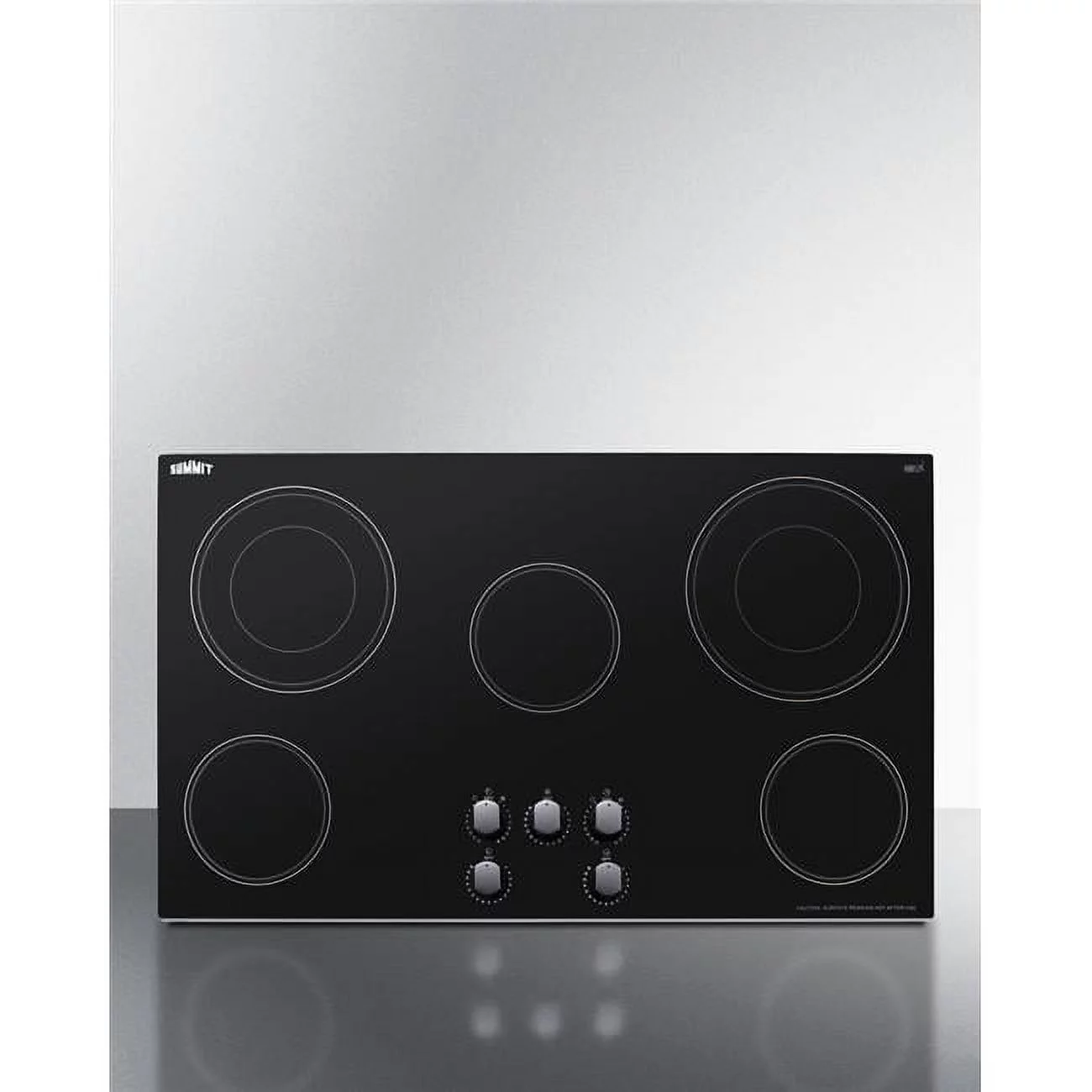 Summit Appliance CR5B36MB 36 in. 208-240V 5-Burner Radiant Cooktop, Black