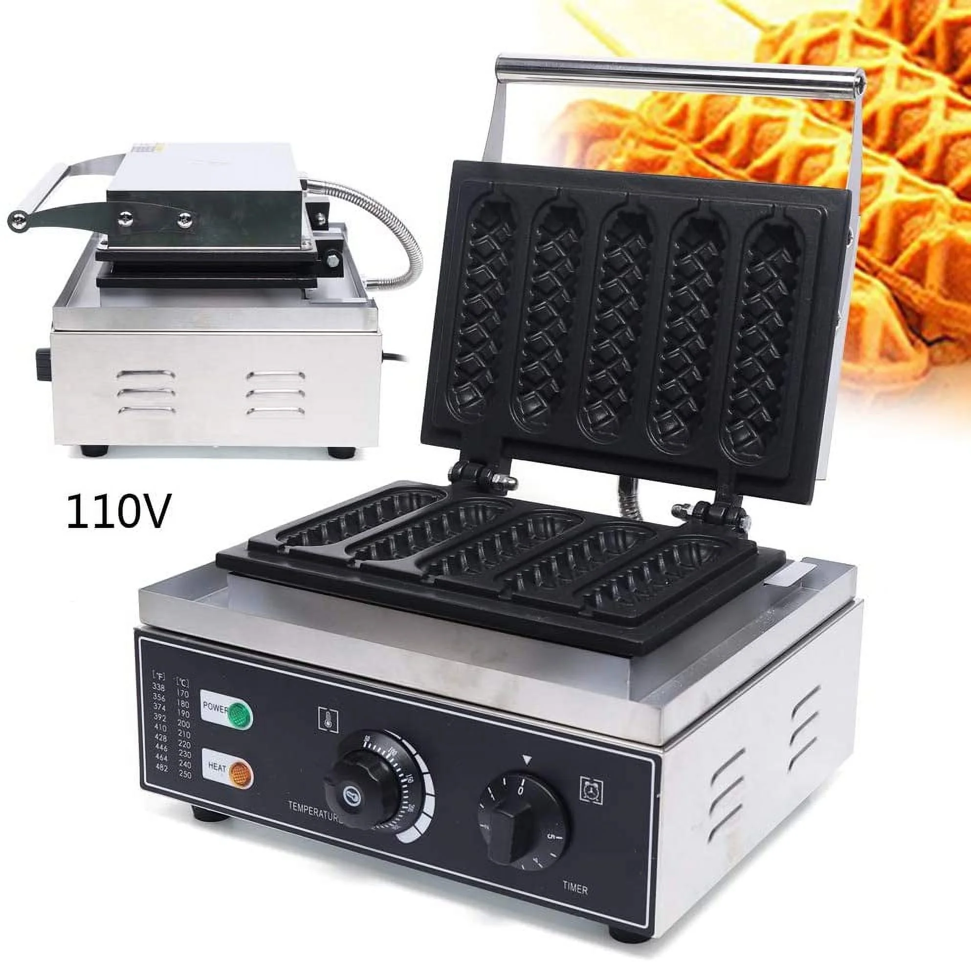 Electric Waffle Maker Hot Dog Muffin Machine Corn Dog Maker Non Stick 1500W 110V