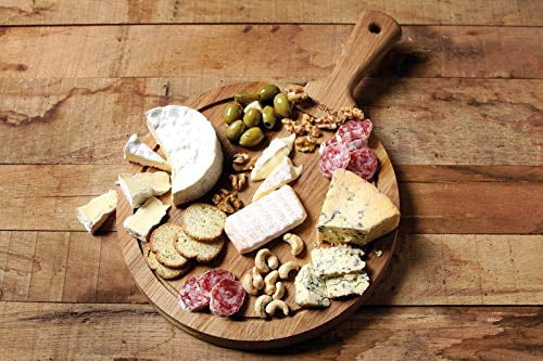 Boska Holland Life Collection Friends Round Wood Cheese Board with Handle, Medium
