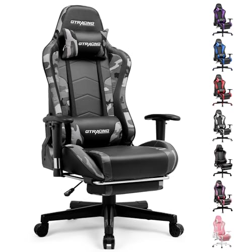 GTRACING Gaming Chair with Footrest Speakers Video Game Chair Bluetooth Music Heavy Duty Ergonomic Computer Office Desk Chair