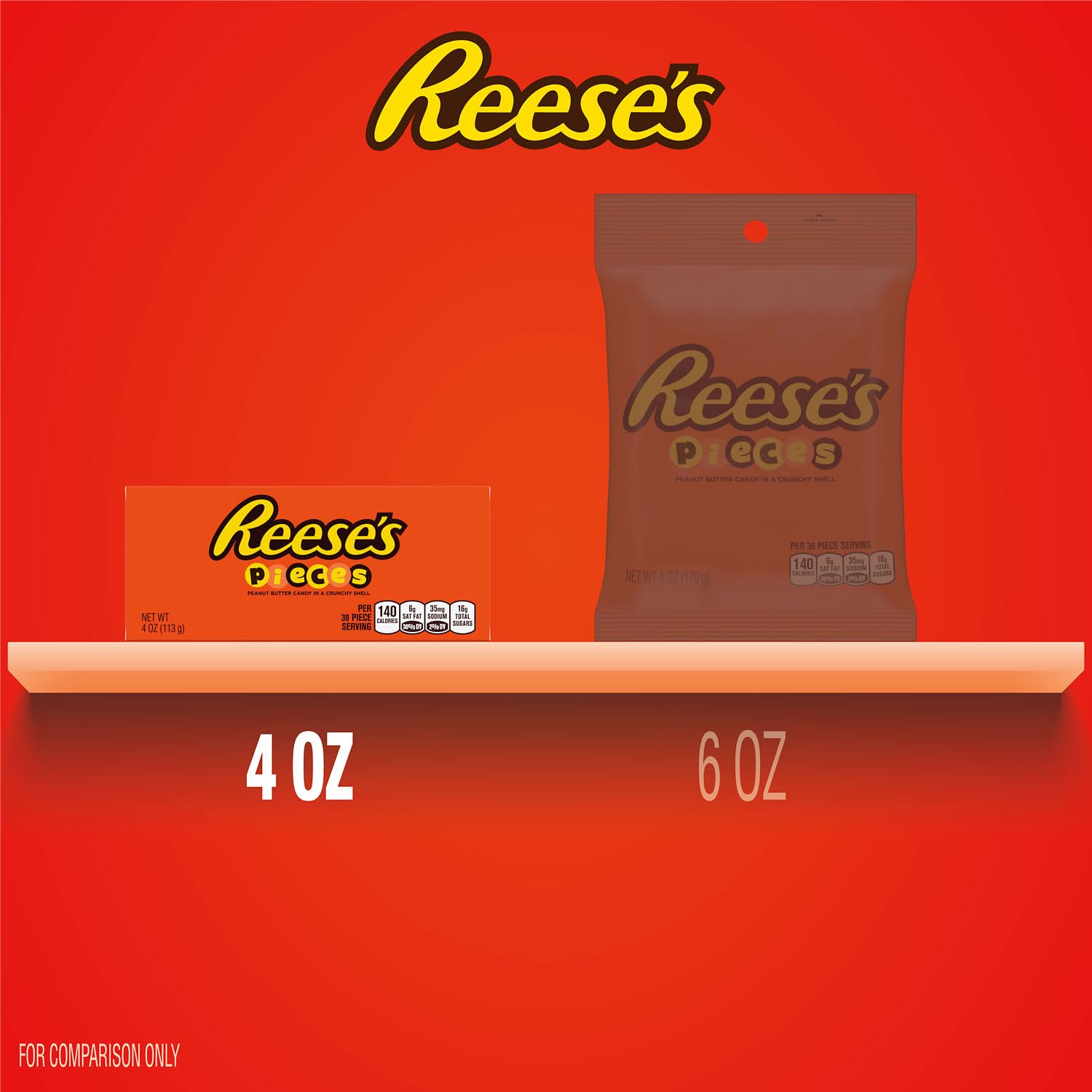 Reese's Pieces Peanut Butter Candies, 4-Ounce Boxes (Pack of 24)