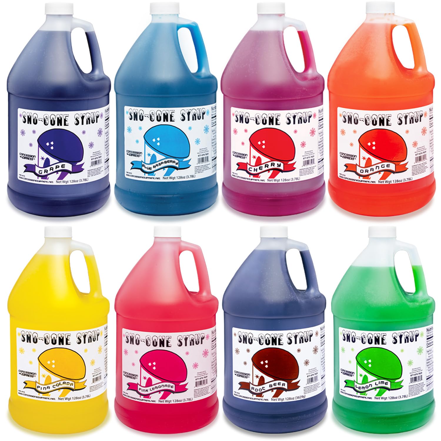 Sno-Cone Syrup 4/128oz Gallons Choose Your Own Flavors