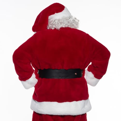 UNDERWRAPS Professional Grade Santa Suit - 11 PIECE Luxurious, Christmas Suit Red Santa Claus Costume, Soft Plush Costume
