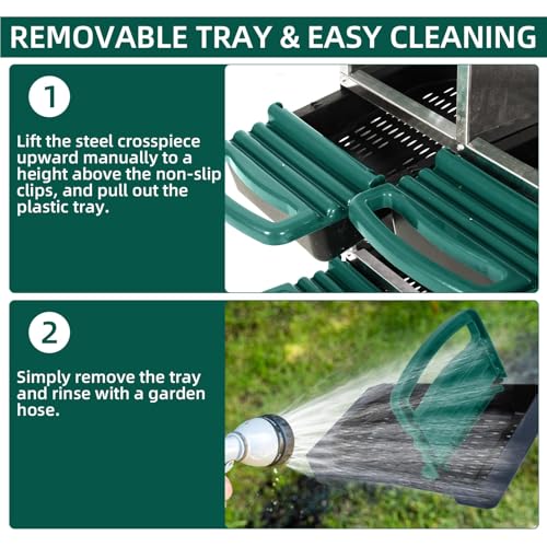 Chicken Nesting Box, 10 Hole 2 Layer Hen Nest Box with Legs, Roll Away Eggs Laying Boxes,Cleanable Pull Out Hen Roosting Boxes