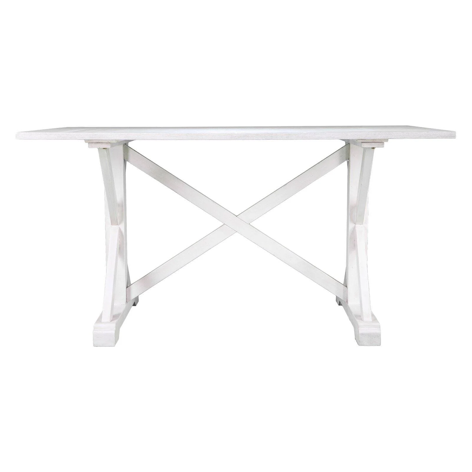 SEI Furniture Cardwell Farmhouse Dining Table in White