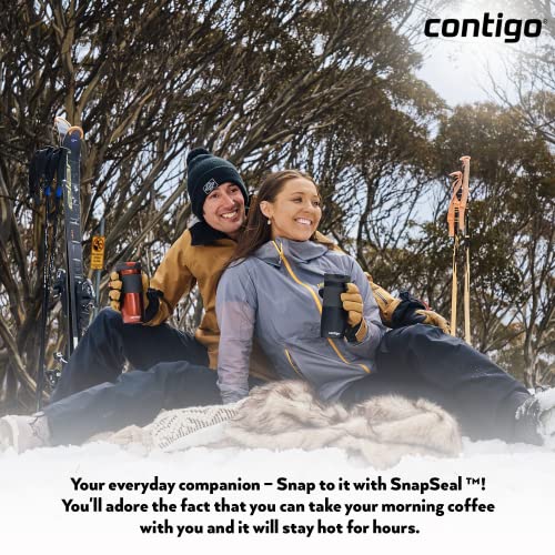 Contigo Byron Snapseal Travel Mug, Stainless Steel Thermal Mug, Vacuum Flask, Leakproof Tumbler, Coffee Mug with BPA Free Easy-Clean Lid, 590 ml, Black