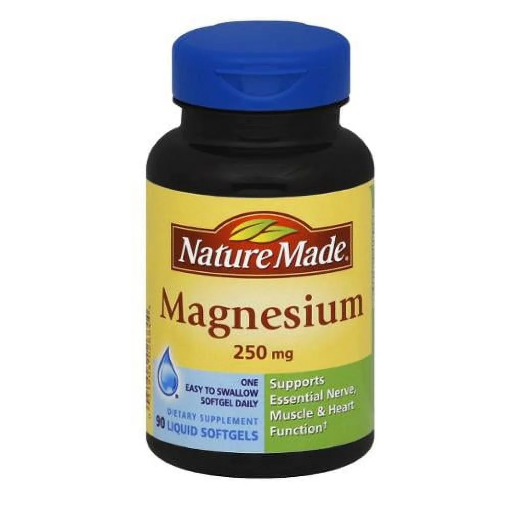 Nature Made Magnesium 250 mg Liquid Softgels 90 ea (Pack of 2)