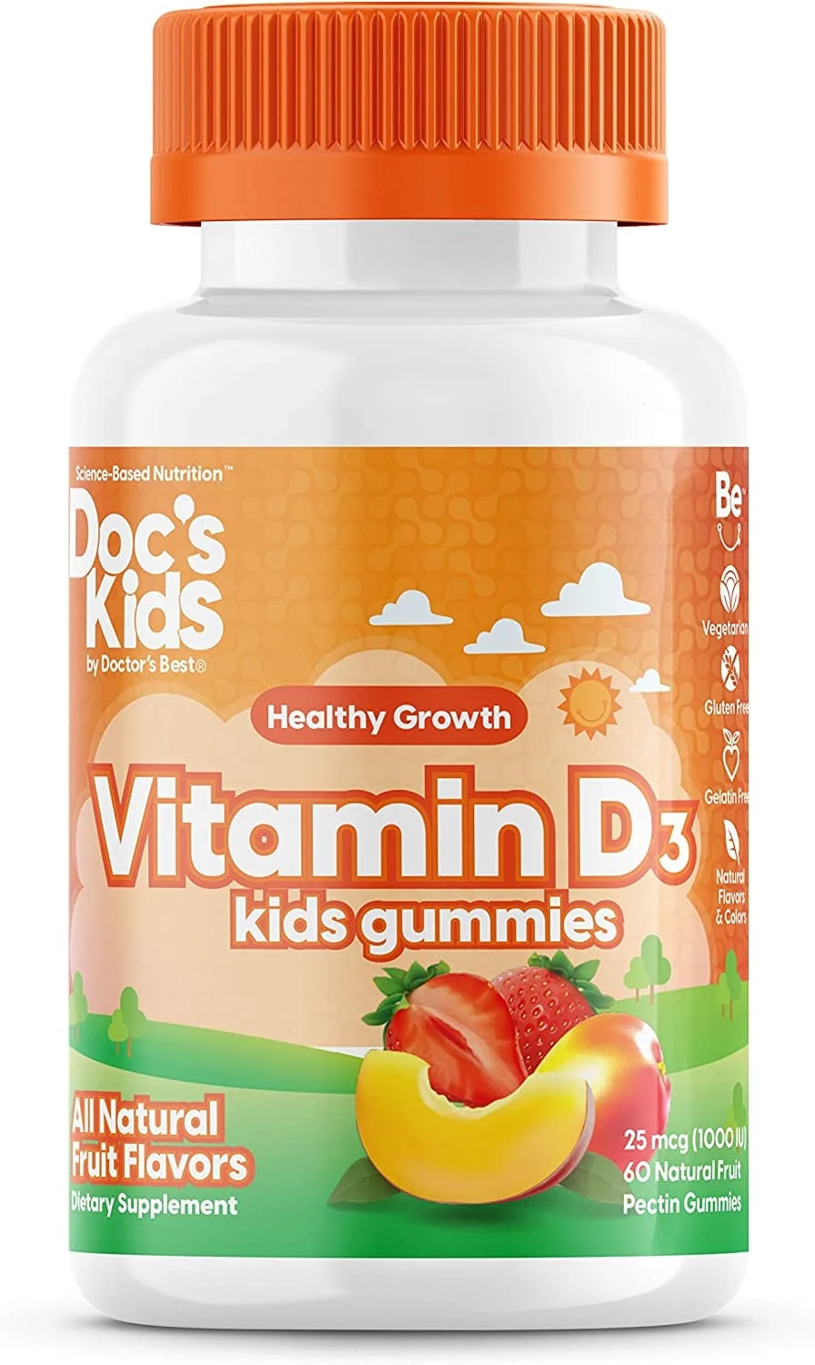 Doctor's Best Vitamin D3 Kids Gummy Natural Fruit - 25 mcg - 60 Gummies