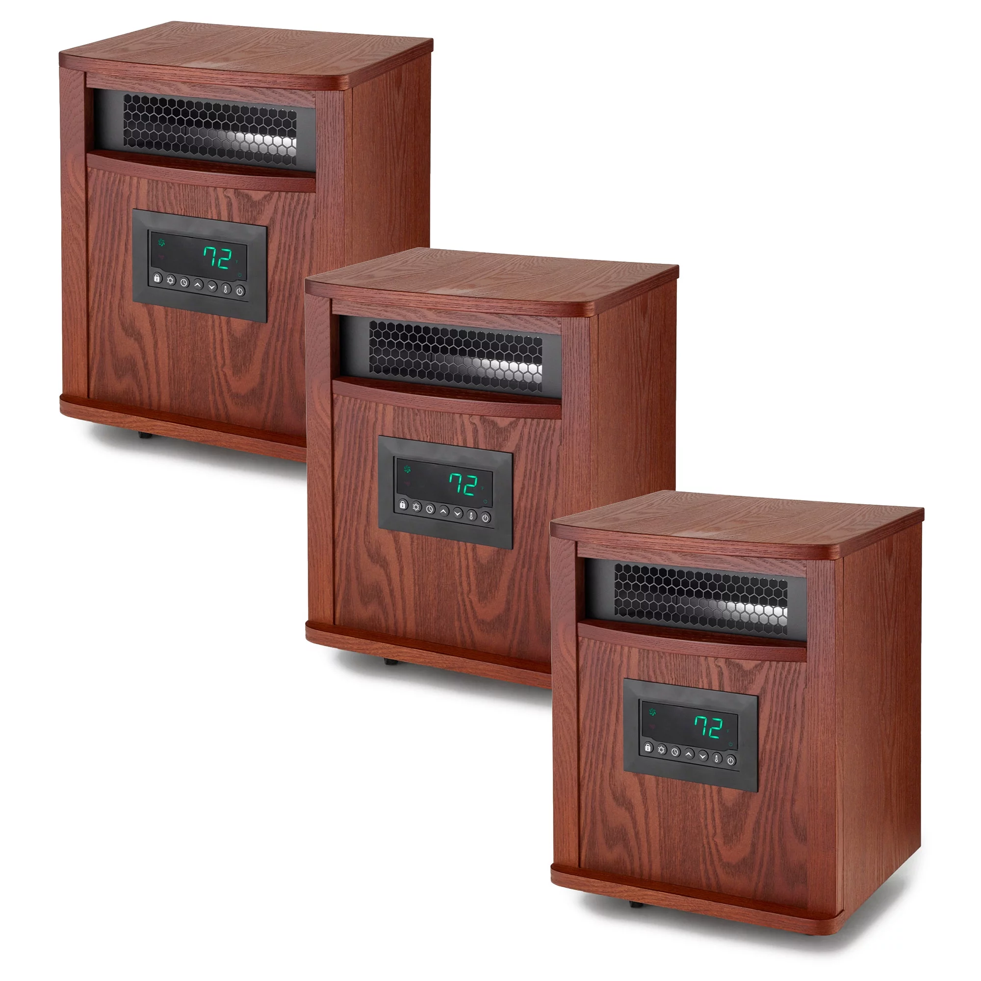Lifesmart 1500W Portable Infrared Quartz Mica Space Heater, (3 Pack)