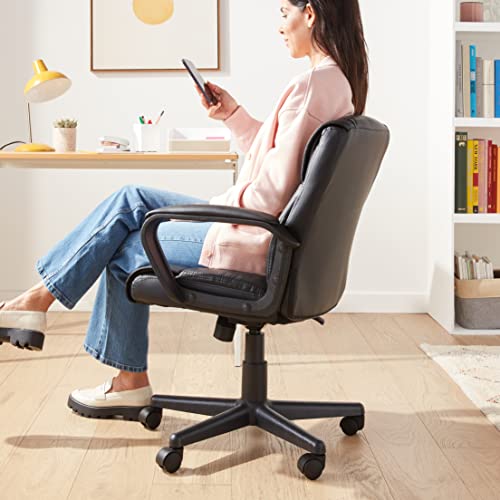 Amazon Basics Office Computer Task Desk Chair with Padded Armrests, Mid-Back, Adjustable, 360 Swivel, Rolling, 275 Pound Capacity, 24.2