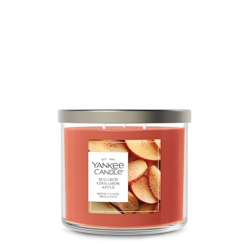 Yankee Candle Sugared Cinnamon Apple, Scented Candle, 22oz Large Jar with up to 150 Hour Burn Time, Giftable