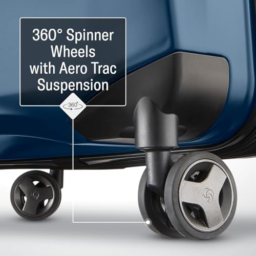 Samsonite Carry-On Pro Front Pocket Hardside Expandable 21-Inch Octiv Luggage: Durable & Impact Resistant, 360° Aero Trac Spinner Wheels, Adjustable Telescopic Handle, TSA Approved Lock - Silver