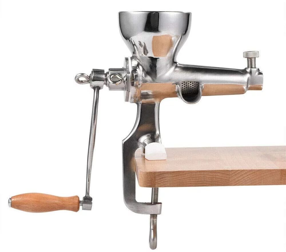 TFCFL Stainless Steel Manual Wheatgrass Juicer, Hand Crank Fruit Vegetable Orange Juice Press Extractor Table Clip-on Type