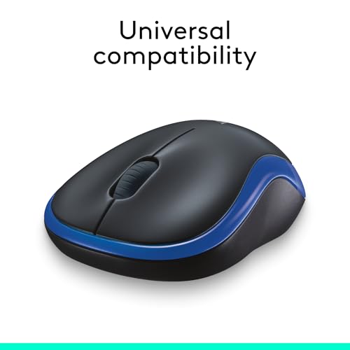 Logitech M185 Wireless Mouse, 2.4GHz with USB Mini Receiver, 12-Month Battery Life, 1000 DPI Optical Tracking, Ambidextrous PC/Mac/Laptop - Swift Grey