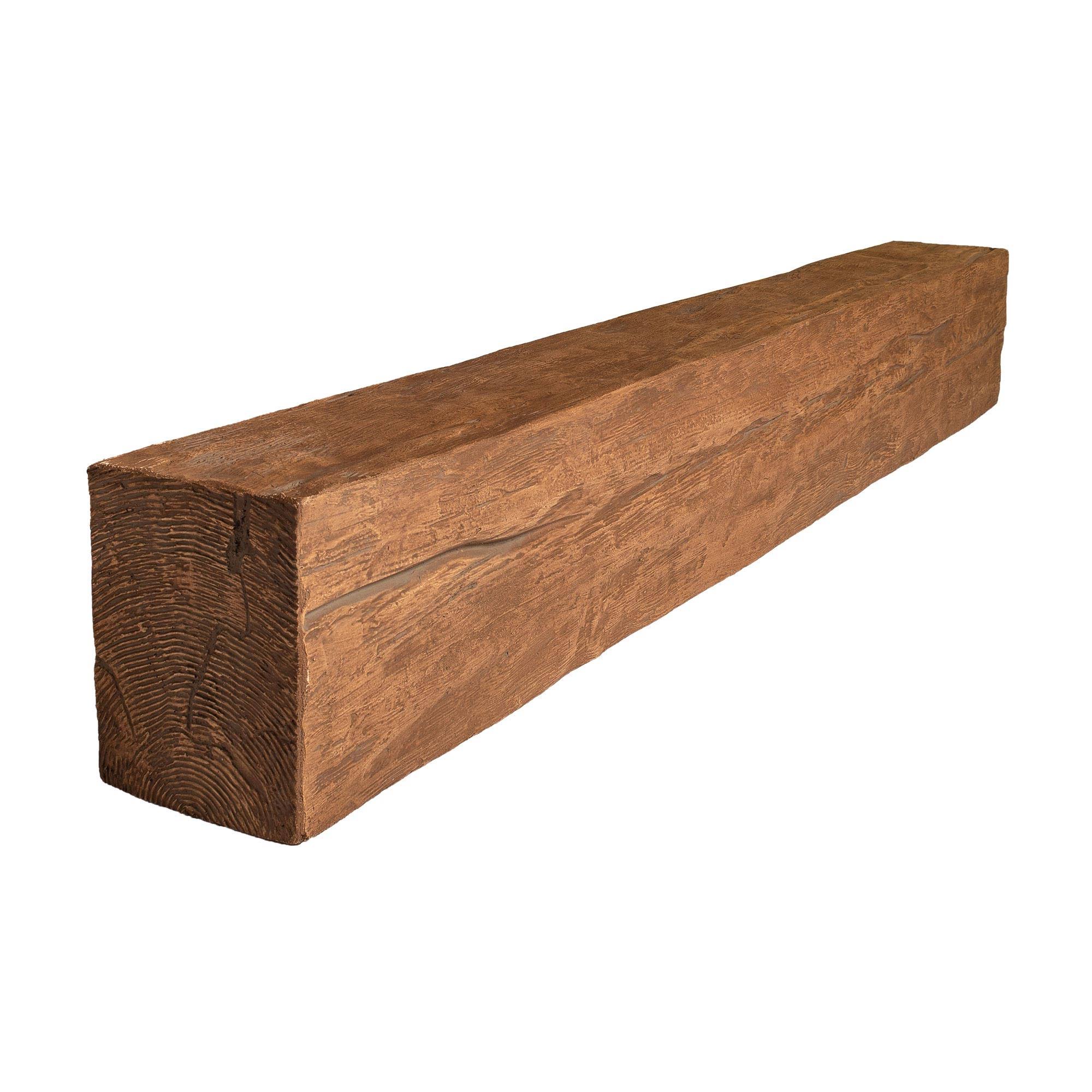 6 in. x 8 in. x 4.5 ft. Pecan Riverwood Faux Wood Cap-Shelf Mantel