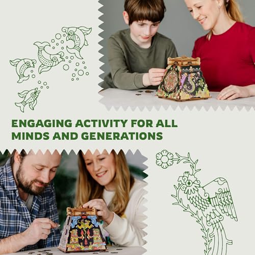 iDventure Cluepuzzle Pyramid of The Sun | Puzzle Box with Jigsaw Puzzle | Escape Room Game | Treasure Box | 3D Wooden Puzzle | Sequential Puzzles Puzzle Box Adults and 10+ | Money Gift Box