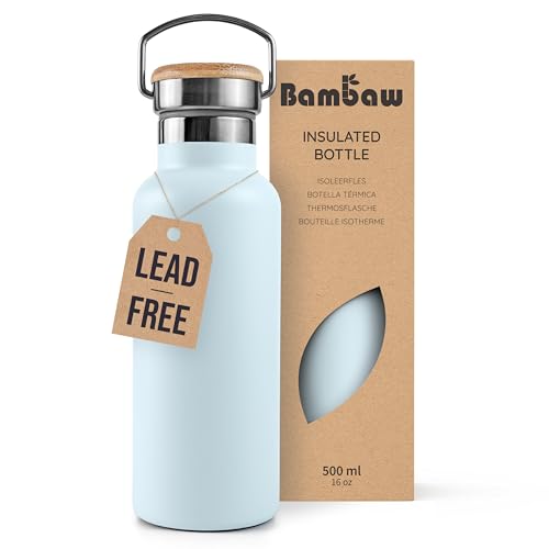 Bambaw 32 oz Water Bottle | Insulated Water Bottles | Water Bottle Stainless Steel | Insulated Travel Water Bottle | Insulated Water Bottle | Stainless Steel Water Bottles | 1 Liter Water Bottles