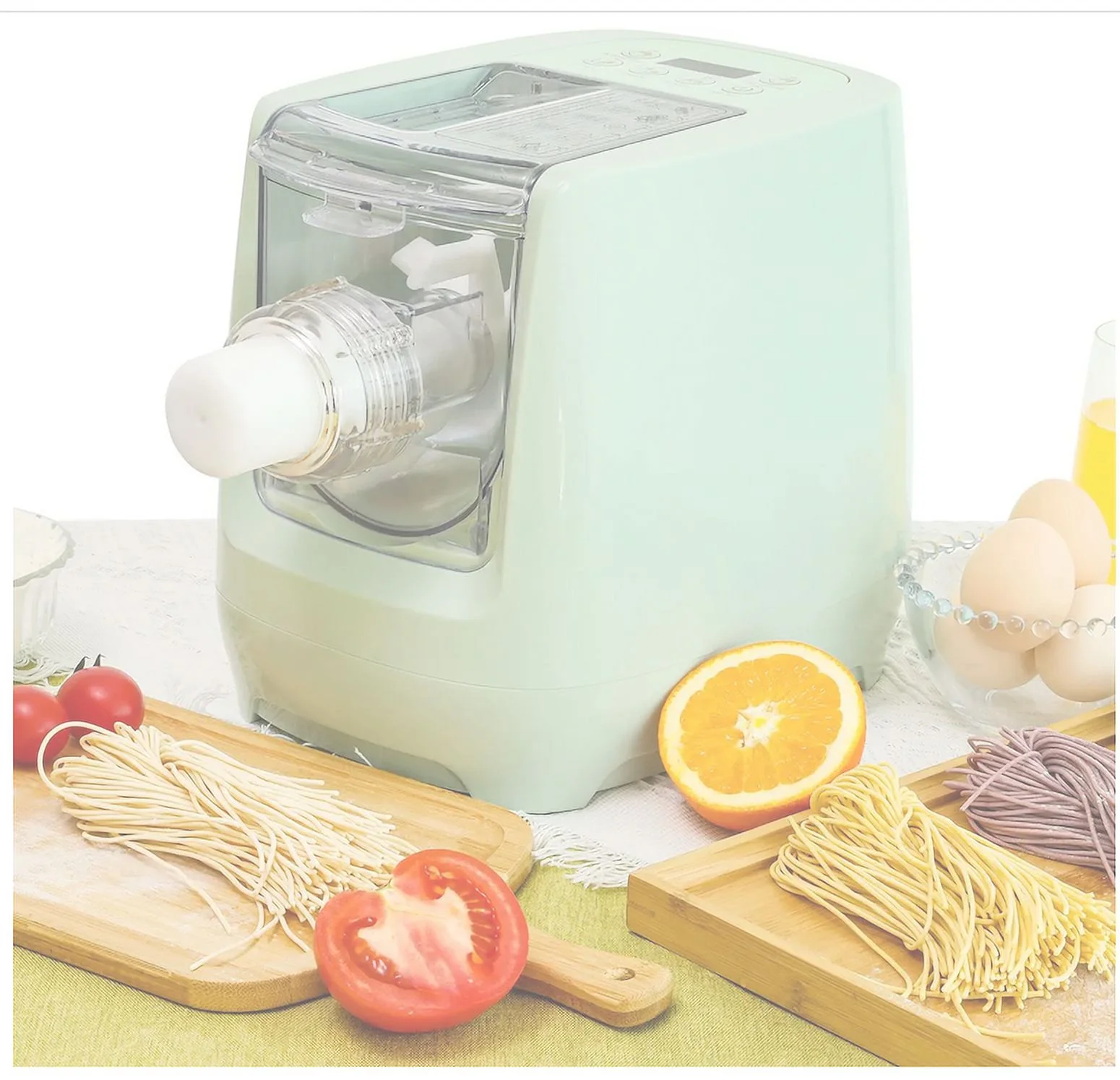 Miumaeov 13-Mode Automatic Noodle Maker Electric Pasta Lasagna Dumpling Skin Making Machine Green