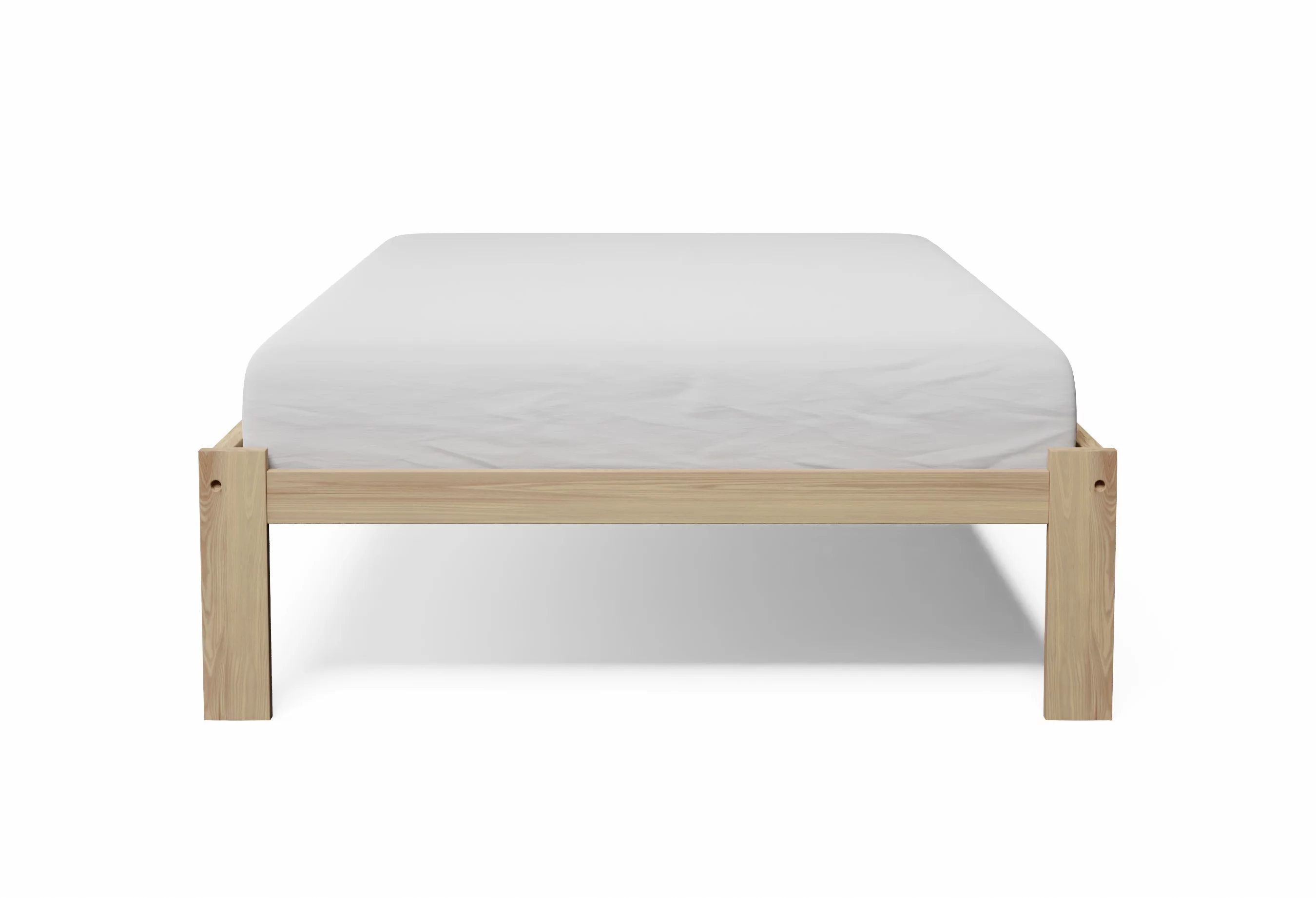 Alaska Wooden Platform Bed Twin Size Solid Pine Wood Unfinished - Wood To The World