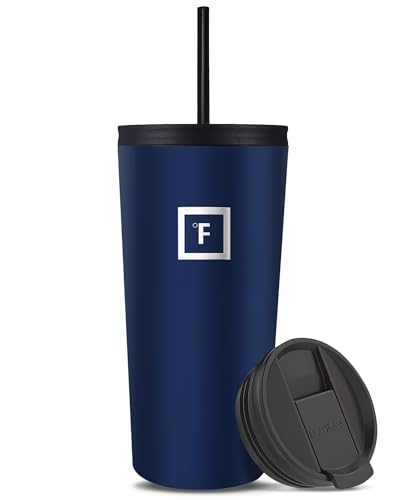 IRON °FLASK Classic Tumbler - Vacuum Insulated Stainless Steel Water Bottle, Double Walled, Drinking Cup, Insulated Travel Mug (Cotton Candy, 24 oz Solid Lid)