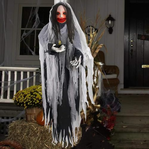 Homgaty 【Creepy Halloween Mask】+ 【650 Sqft Giant Halloween Spider Web】
