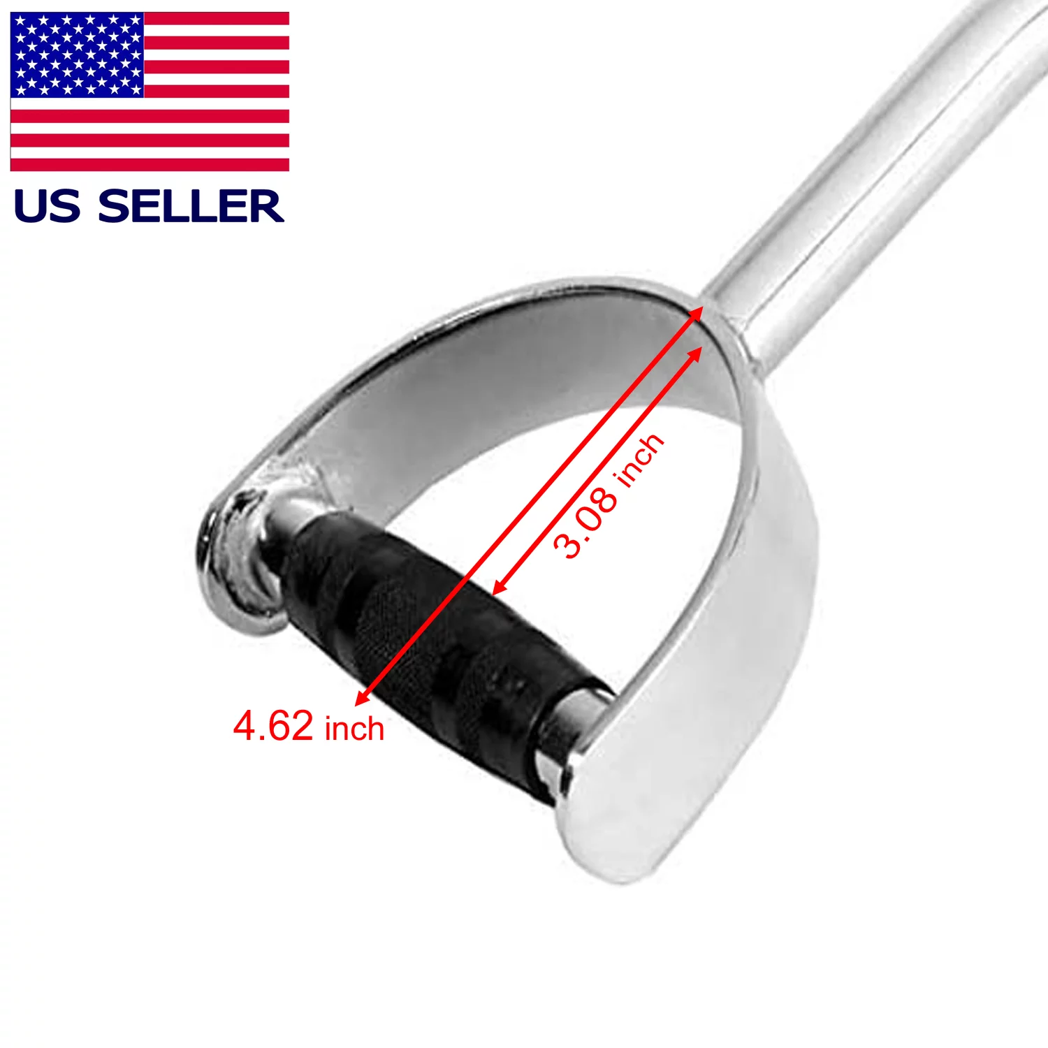 FITNESS MANIAC USA Home Gym Cable Attachment Handle Machine 28 Inch LAT Bar Deluxe LAT with Solid Metal Pro Non-Slip Hand Grips Style