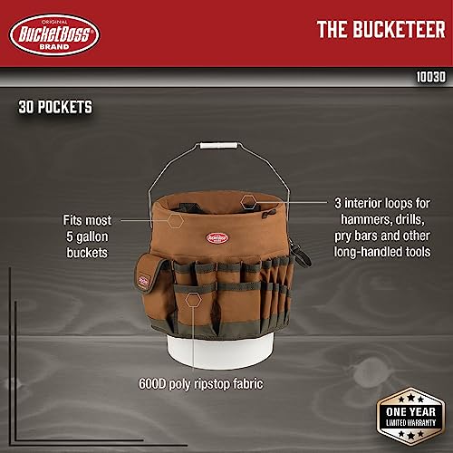 Bucket Boss Gatemouth 16 Tool Bag in Brown, 60016, 15 liters(Brown)