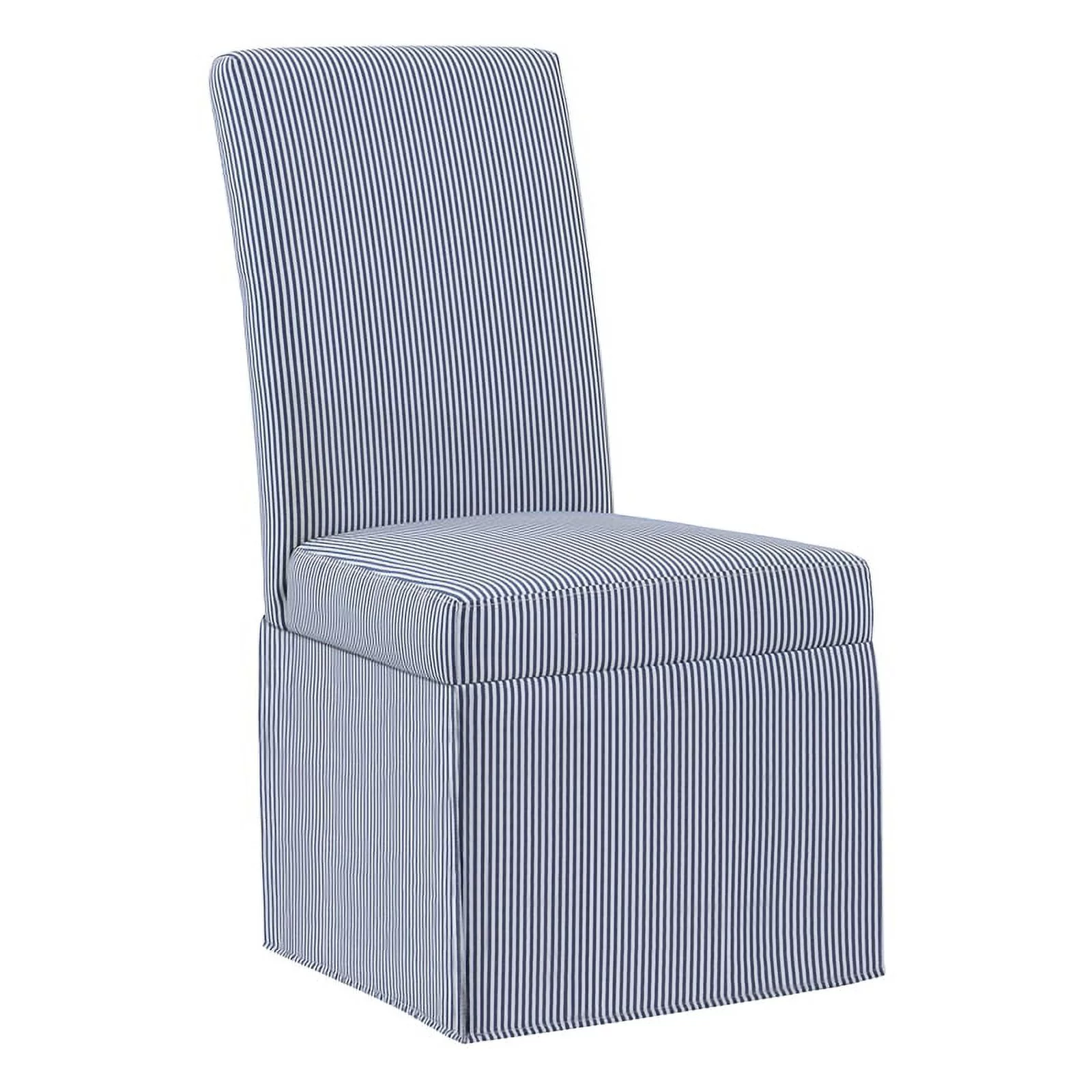 Adalynn Slipcover Dining Chair 2 Pack in Navy Stripe Fabric