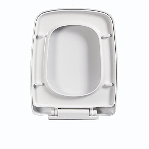Soft Close Toilet Seat, Toilet seat, Square Toilet Seats White Toilet Seat, Top Fix Toilet Seat with Adjustable Hinges, Square Toilet Seat 355×460mm