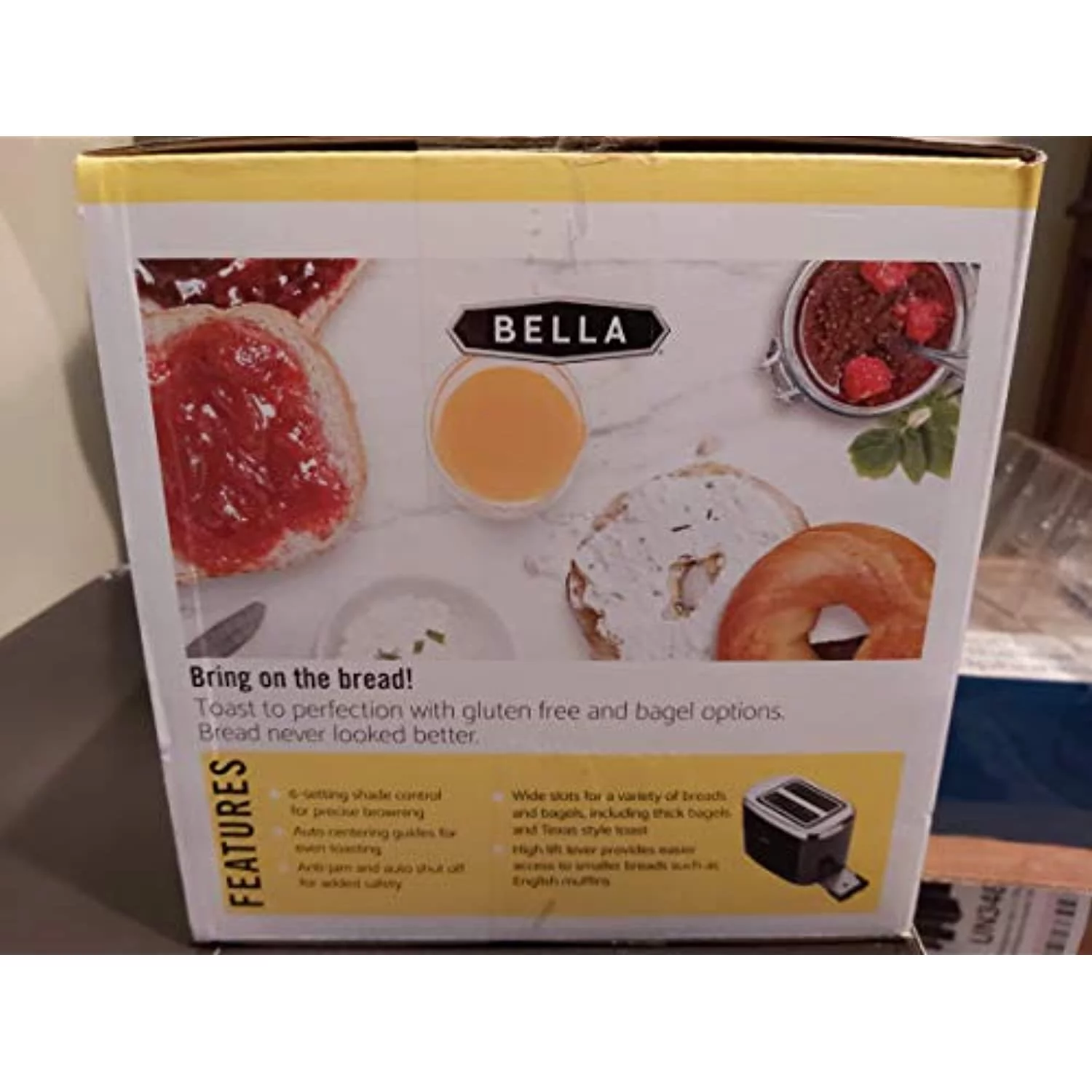 Sensio Bella 14829 - Toaster - 2 slice - 2 Slots - black with stainless steel accents