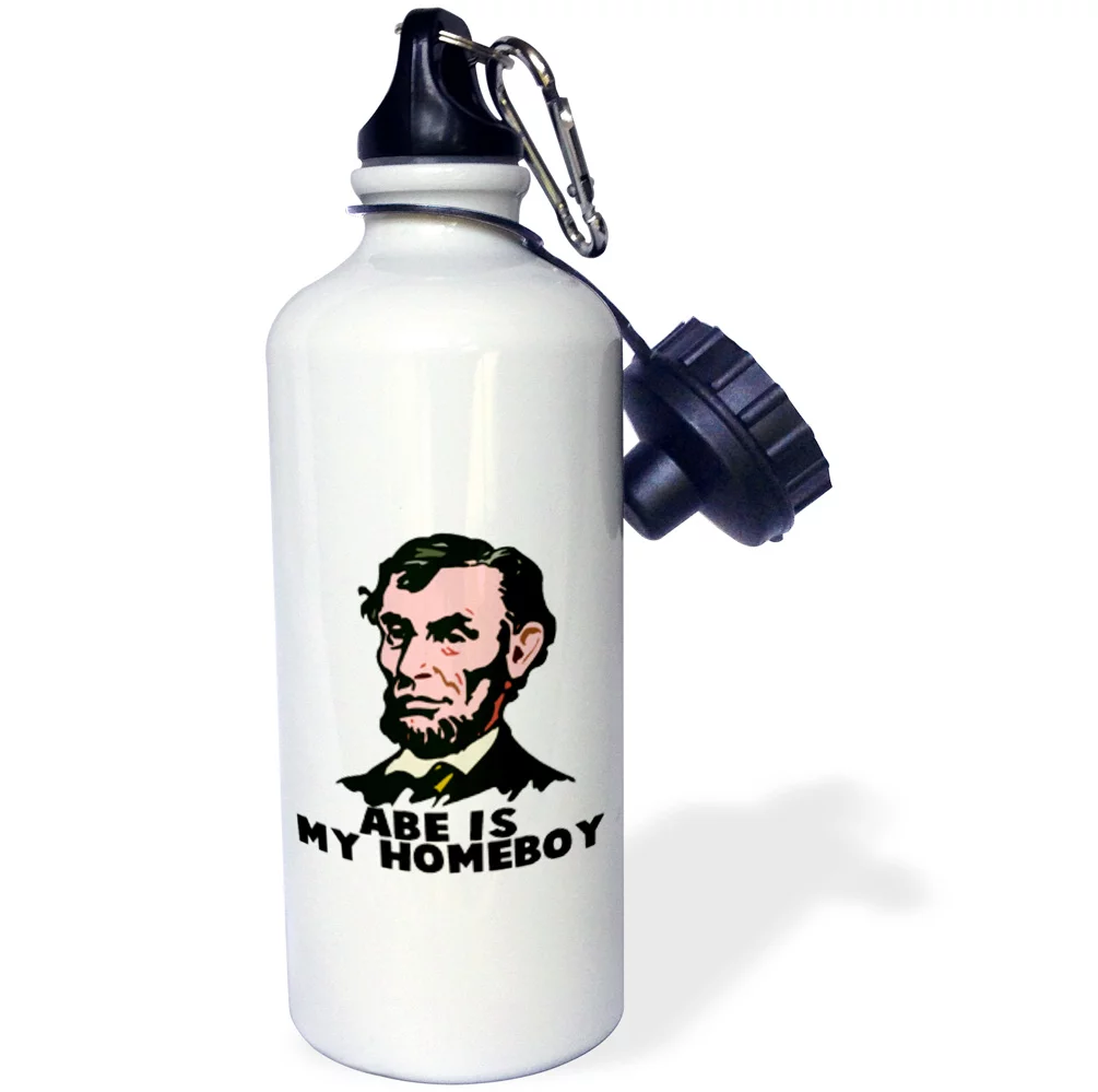 3dRose Abe Lincoln Is My Homeboy, Sports Water Bottle, 21oz