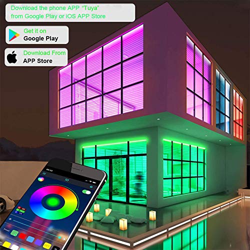 LED Strip Lights, 30ft/9m WiFi RGB AC110V-130V Dimmable Color Changing Waterpoof 5050 540 LEDs Rope Light Strips with Phone APP Control, Working with iOS & Android Music Time System