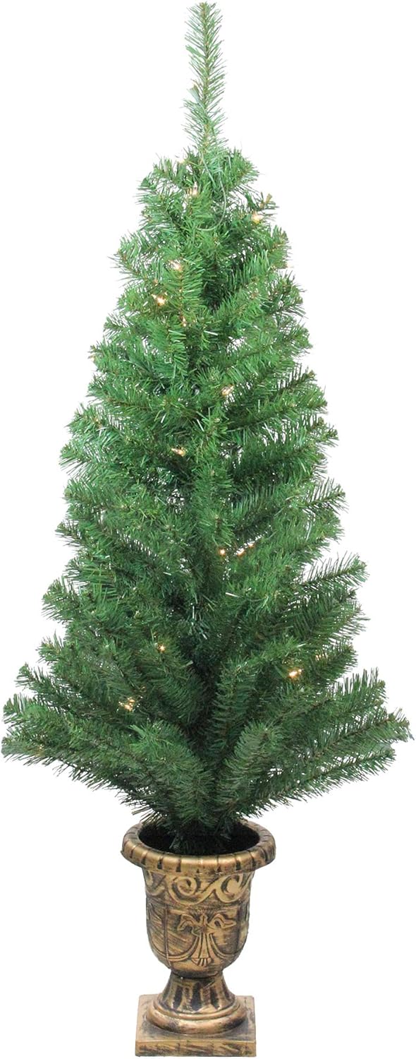 Northlight Pre-Lit Battery Operated Artificial Winter Spruce Christmas Set - 5-Piece - Clear Lights