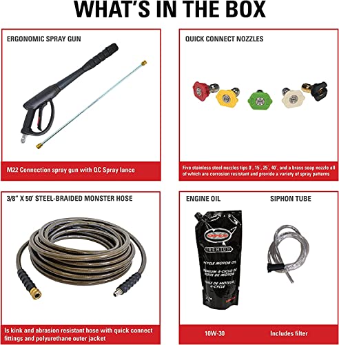 Simpson 61014 3500 PSI at 2.5 GPM Honda GX200 with AAA AX300 Axial Cam Pump Cold Water Professional Gas Pressure Washer PS61002-S