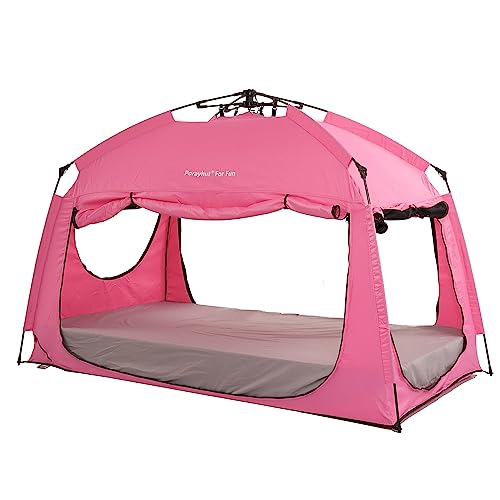 Indoor Instant Privacy Bed Tent for Sleeping,Quick Set-up Bed Canopies,Portable Bed Drapes with Large Space and 3 Doors