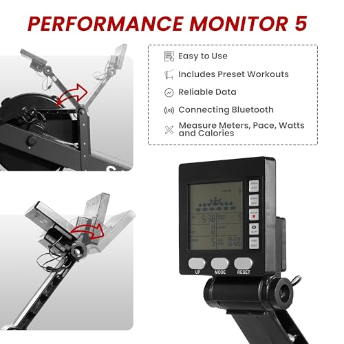 Rowing Machine for Home, Indoor Exercise Equipment, Wind Resistance Rowing Machine with LCD Display