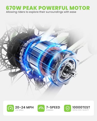 X2 Electric Bike for Adults 27.5” Ebike 20Mph Power by 750W Peak Motor 80 Miles Max Range by 48V Built-in Removable Battery, 5 Pedal-Assist Levels, E Bike Suitable for Commuting