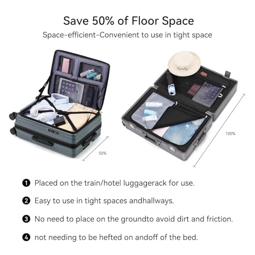ROAMING Grace Expandable Carry On Luggage Airline Approved, 20 Inch Hardside Carry On Suitcase with Wheels, Travel Harshell Spinner Small Luggage with Tsa Lock, Jade cyan, 20-Inch Carry-On