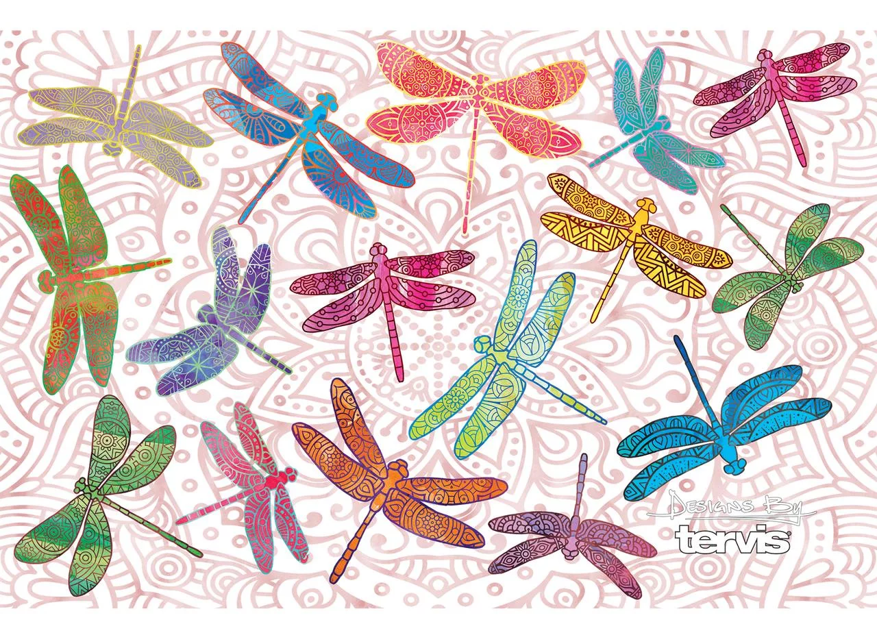 Tervis Dragonfly Mandala Triple Walled  Insulated Tumbler Travel Cup Keeps Drinks Cold & Hot, 30oz, Stainless Steel