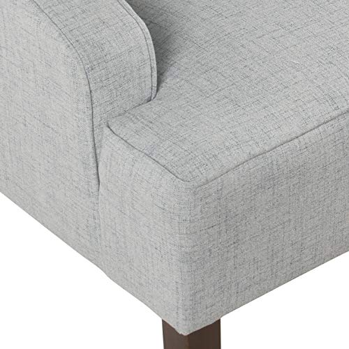 HomePop Velvet Swoop Arm Accent Chair, Suri Blue