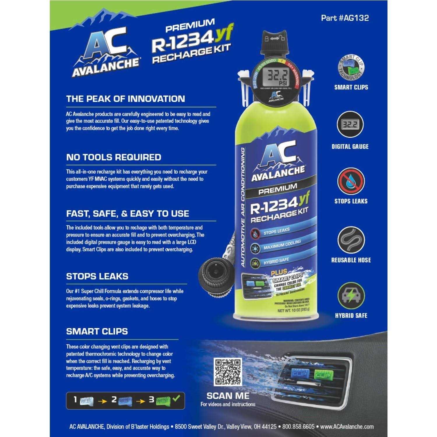 AC Avalanche R1234yf Refrigerant / Stop Leak / Charge Hose 10oz at AutoZone - Shop Hardware Tools Online Store