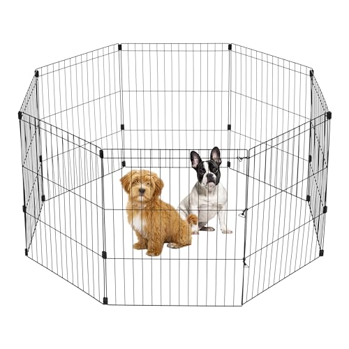 IRIS USA Metal Dog Playpen, 8-Panel 24