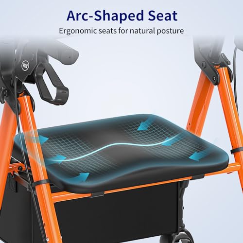 Walkers for Seniors,Foldable Walker with Seat,Rollator Walker with Durable Aluminum,8